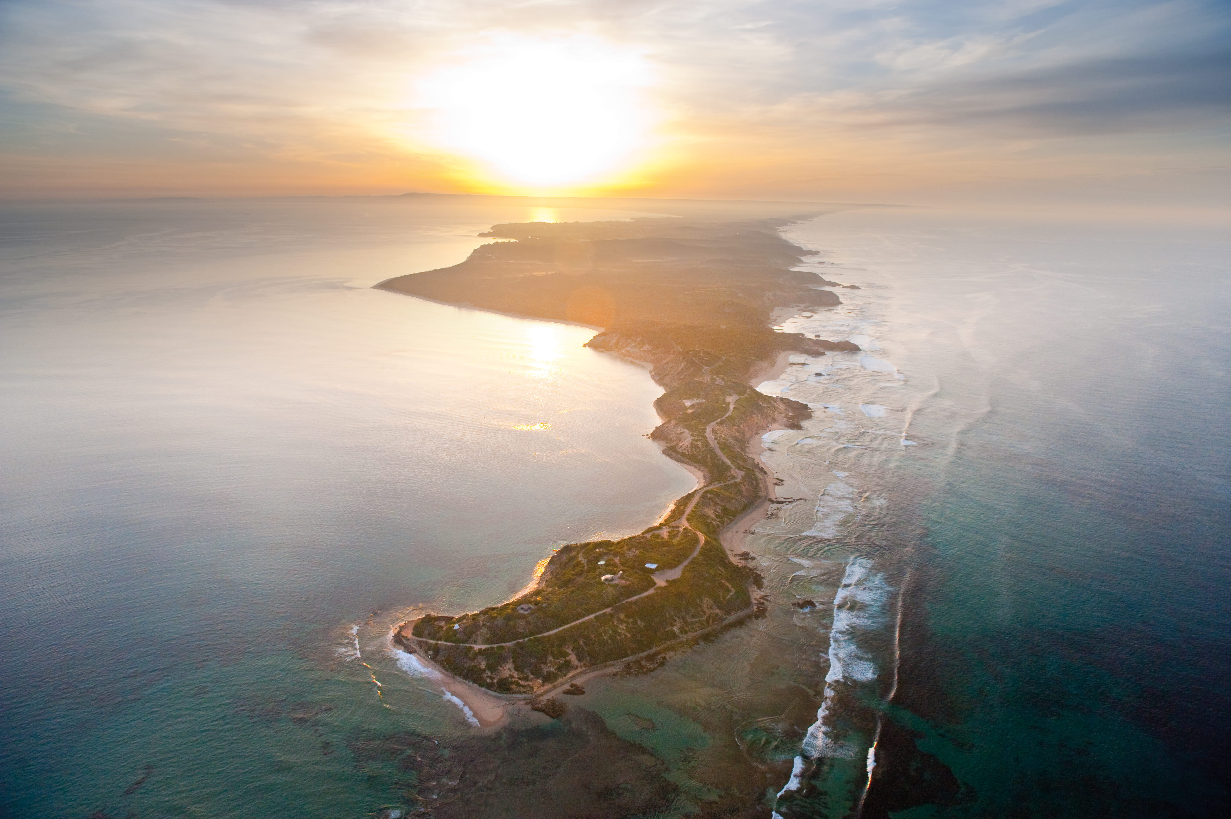 Coast, Scenery, Point Nepean National Park, aerial, aerial view, coastline, coastal, sunset, lowlight, waves, landscape, peninsula, Port Phillip heads marine national park,; 
