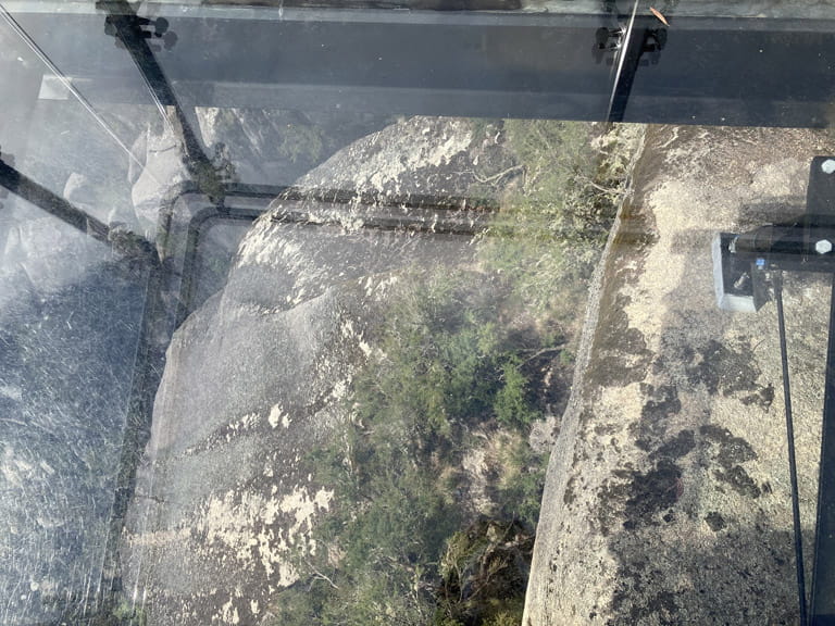 Mount Buffalo The Gorge viewing area glass section with view