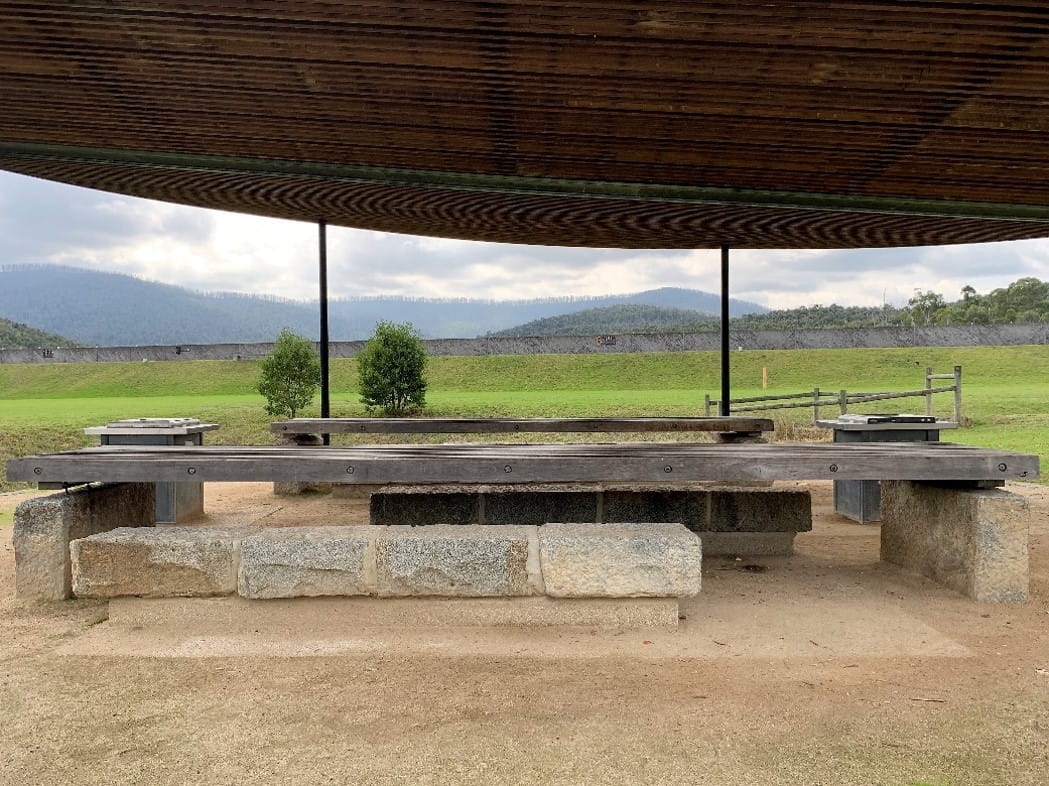 Table with accessible seating area