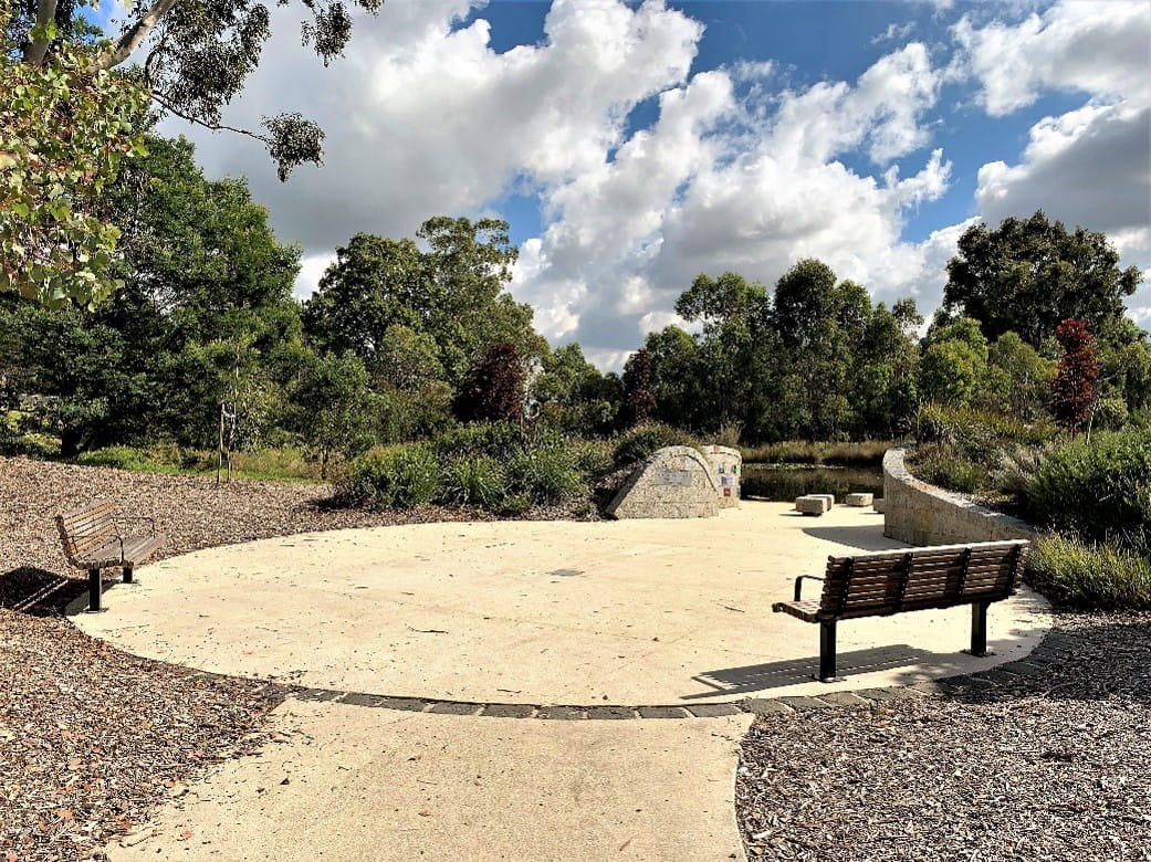Memorial and Lily Pond