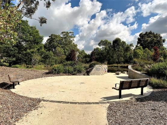 Memorial and Lily Pond