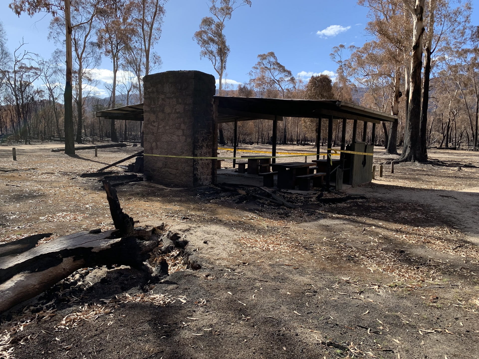 Fire damage to Middle Creek Hut