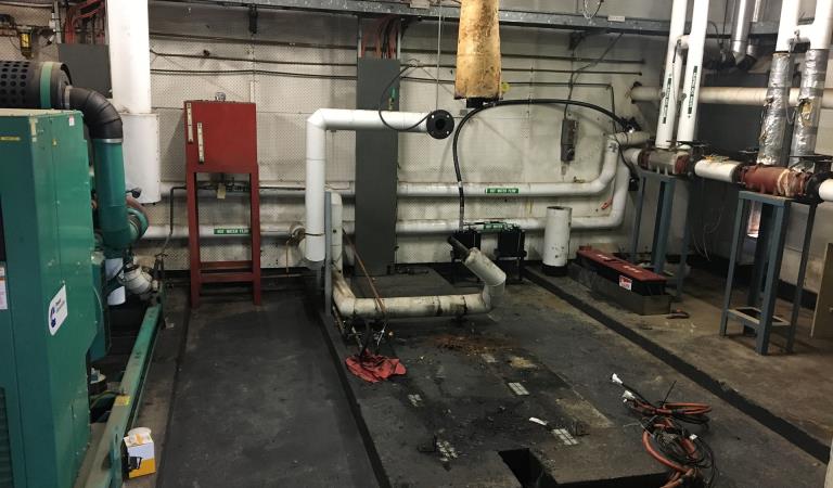 Maintenance works at Mount Buffalo Chalet - generator replacement project underway, 6 May 2020.