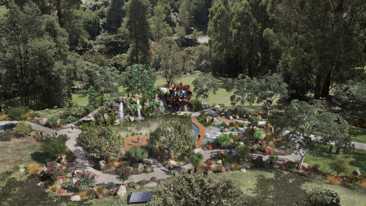 3D render of the designs for the Chelsea Australian Garden at Olinda