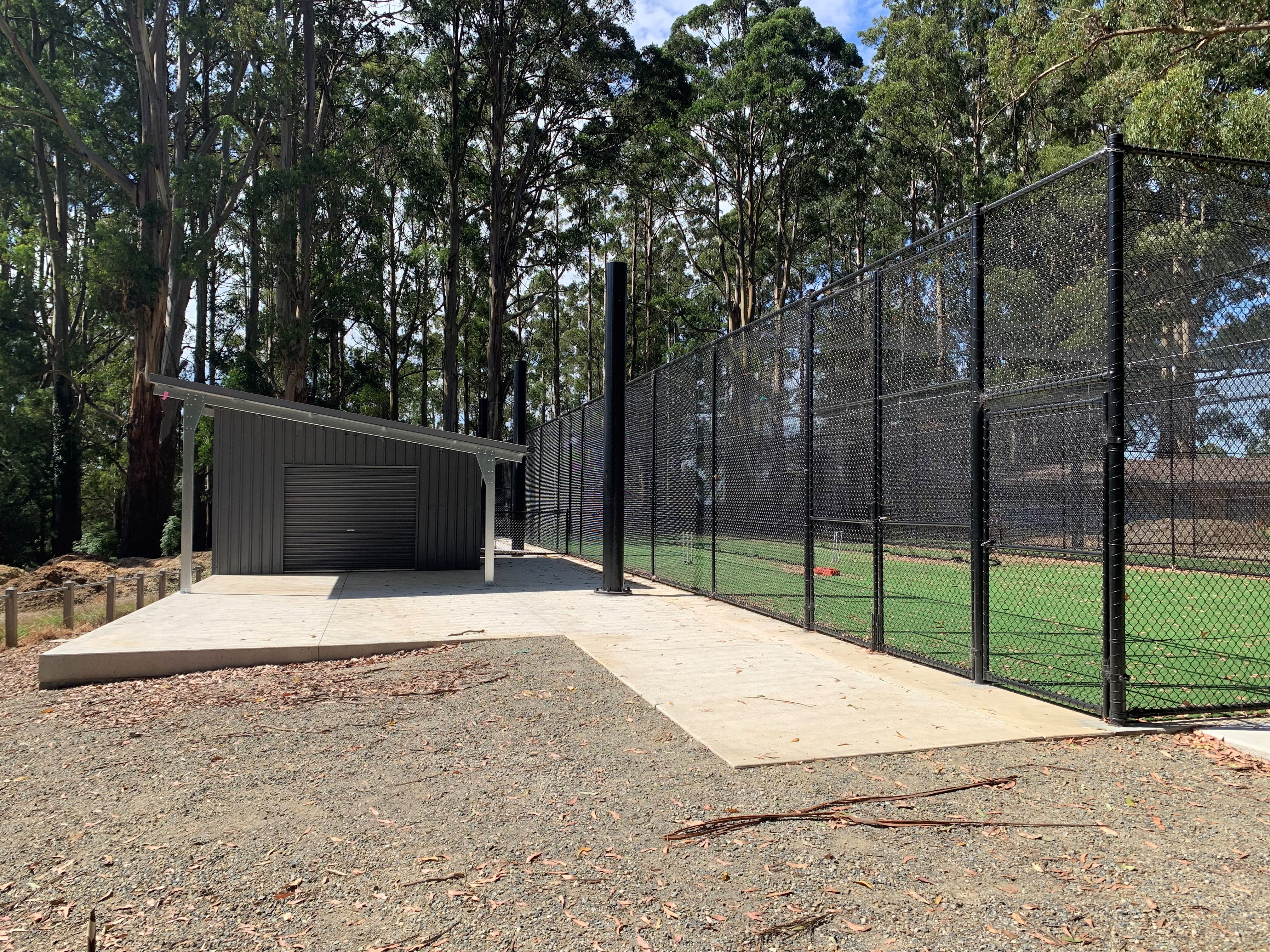 The new cricket practice nets come with a new storage shed and shelter.