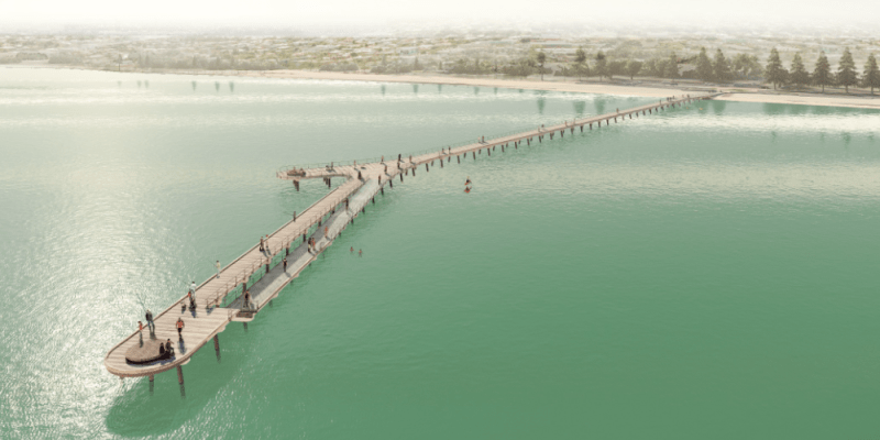 Altona Pier looking towards Altona Foreshore, schematic design