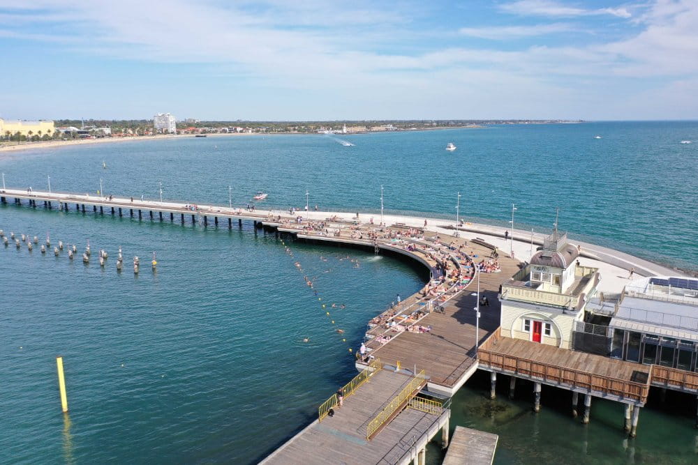 St Kilda Pier redevelopment in summer of February 2025.