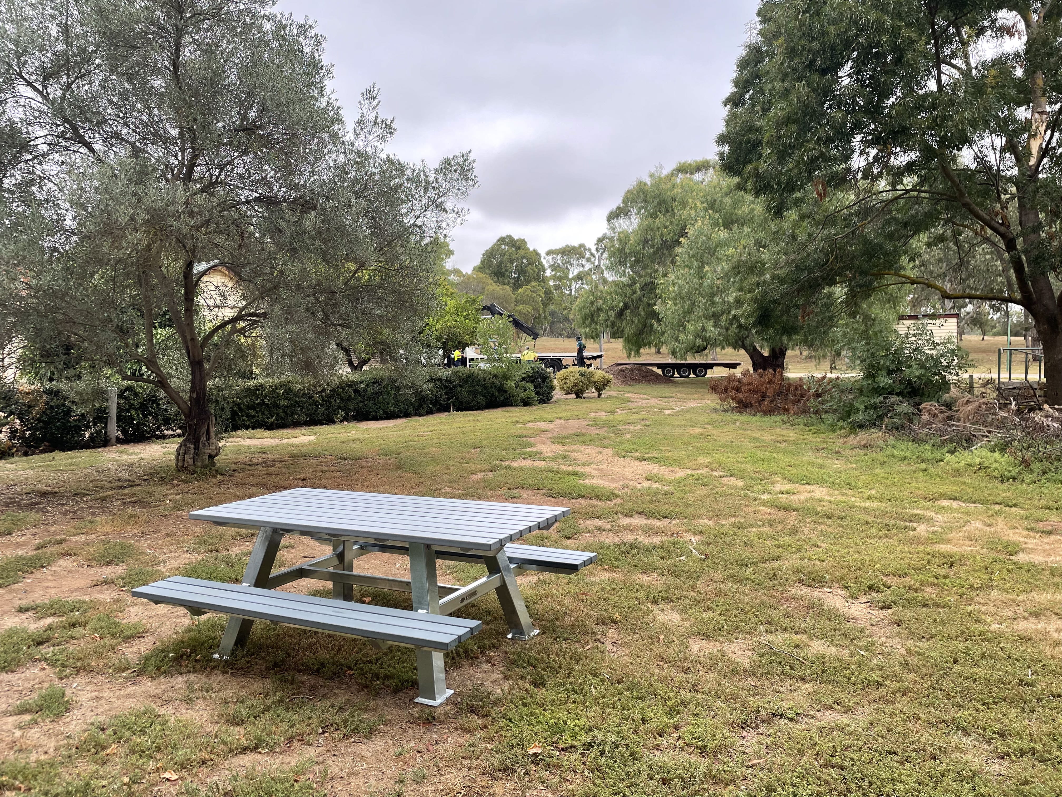 Picnic table made from recycled plastic