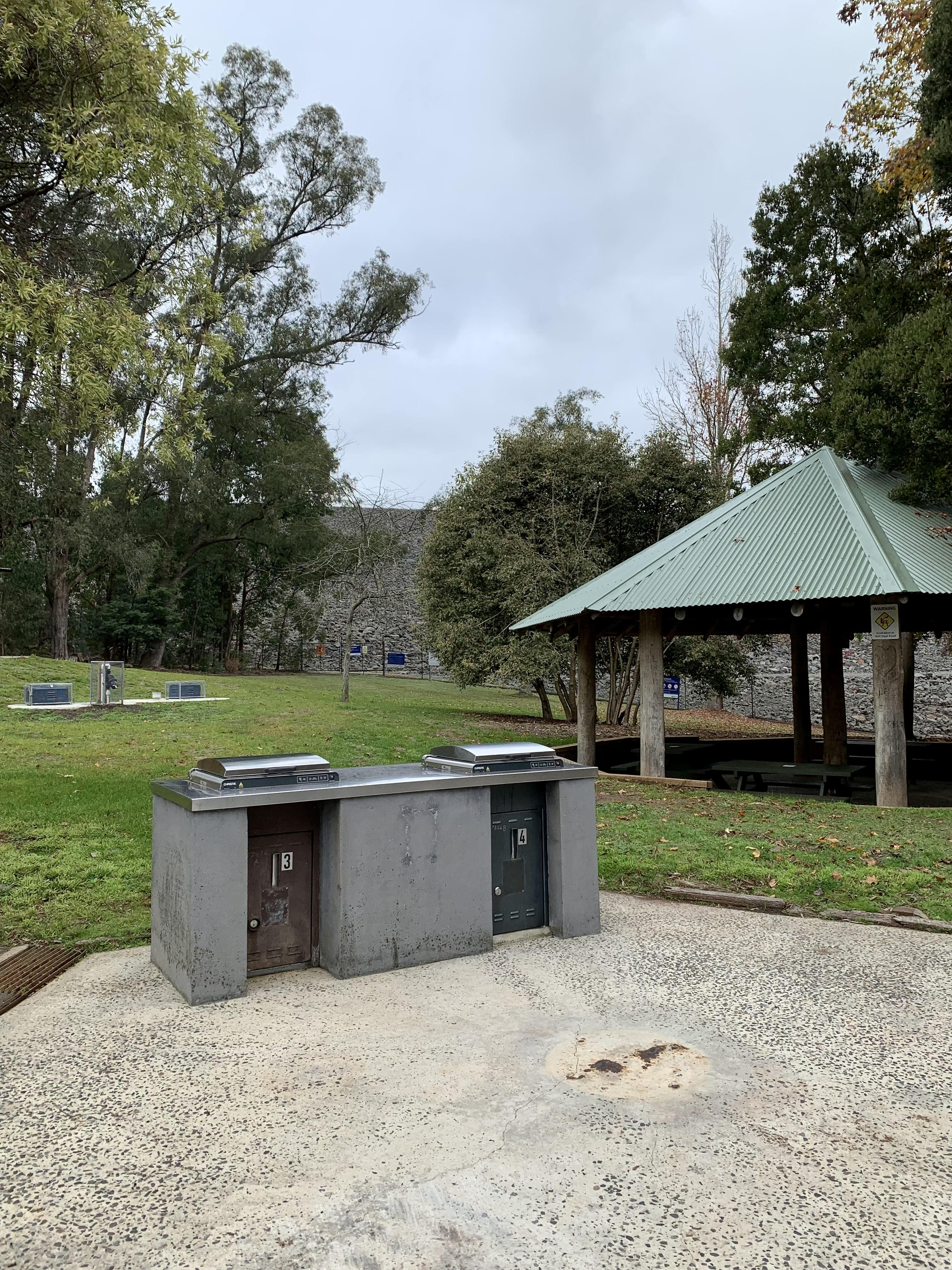 Refurbished barbecues at Silvan Reservoir Park.