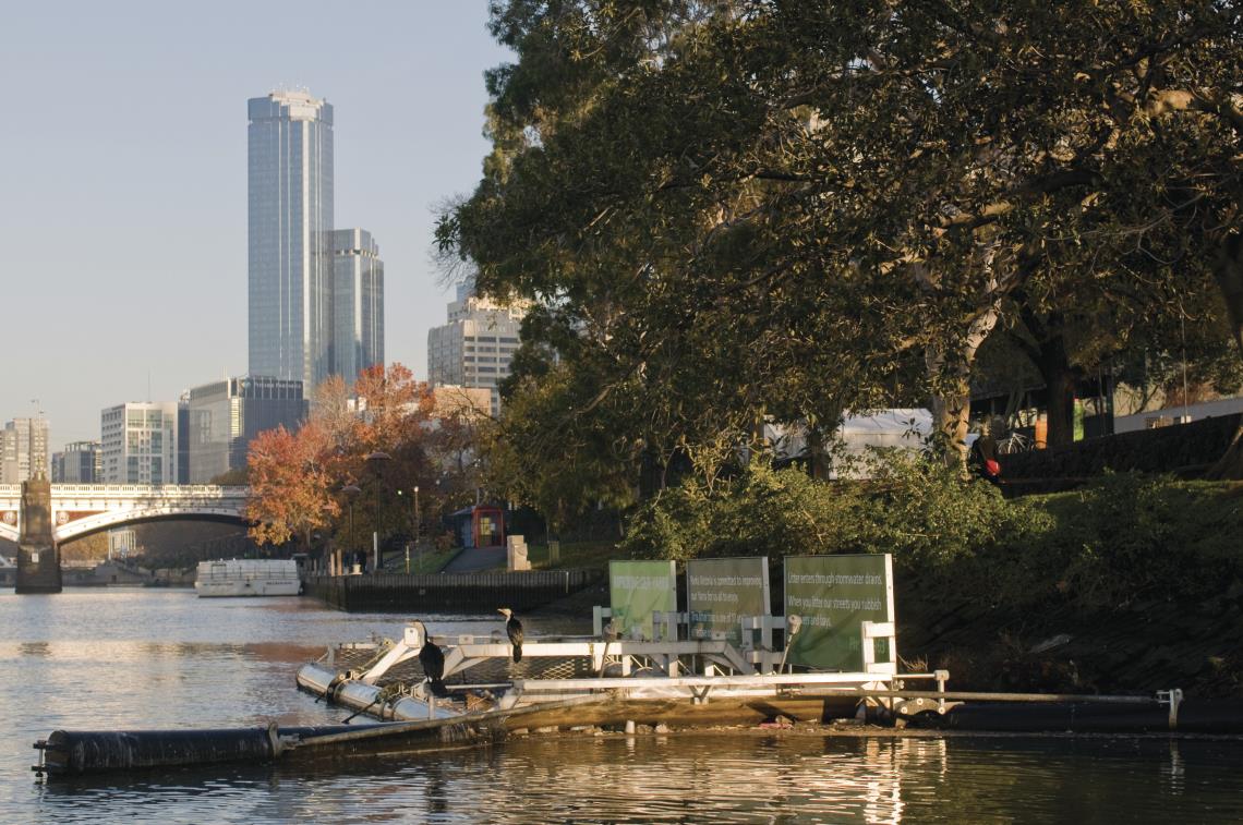 Litter trap on the Yarra River