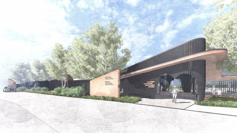 An artist's impression of the renovated Tidal River Visitor Centre