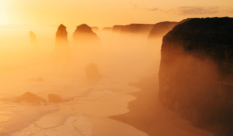 Sunset at Twelve Apostles Marine National Park