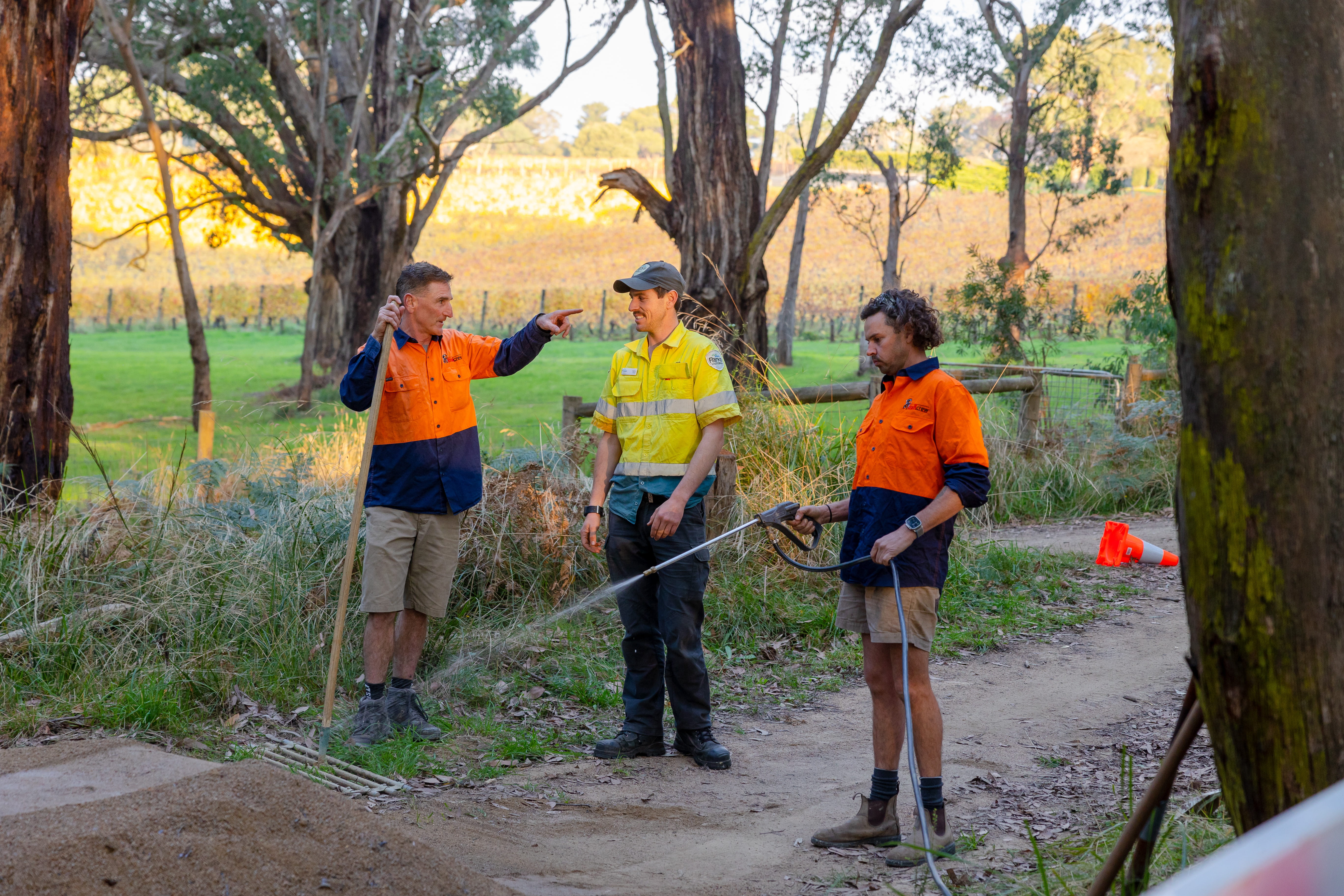 Rangers at work managing park track