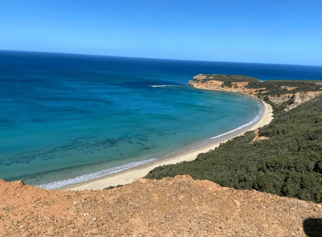 The scenery of Point Addis includes sandy beaches