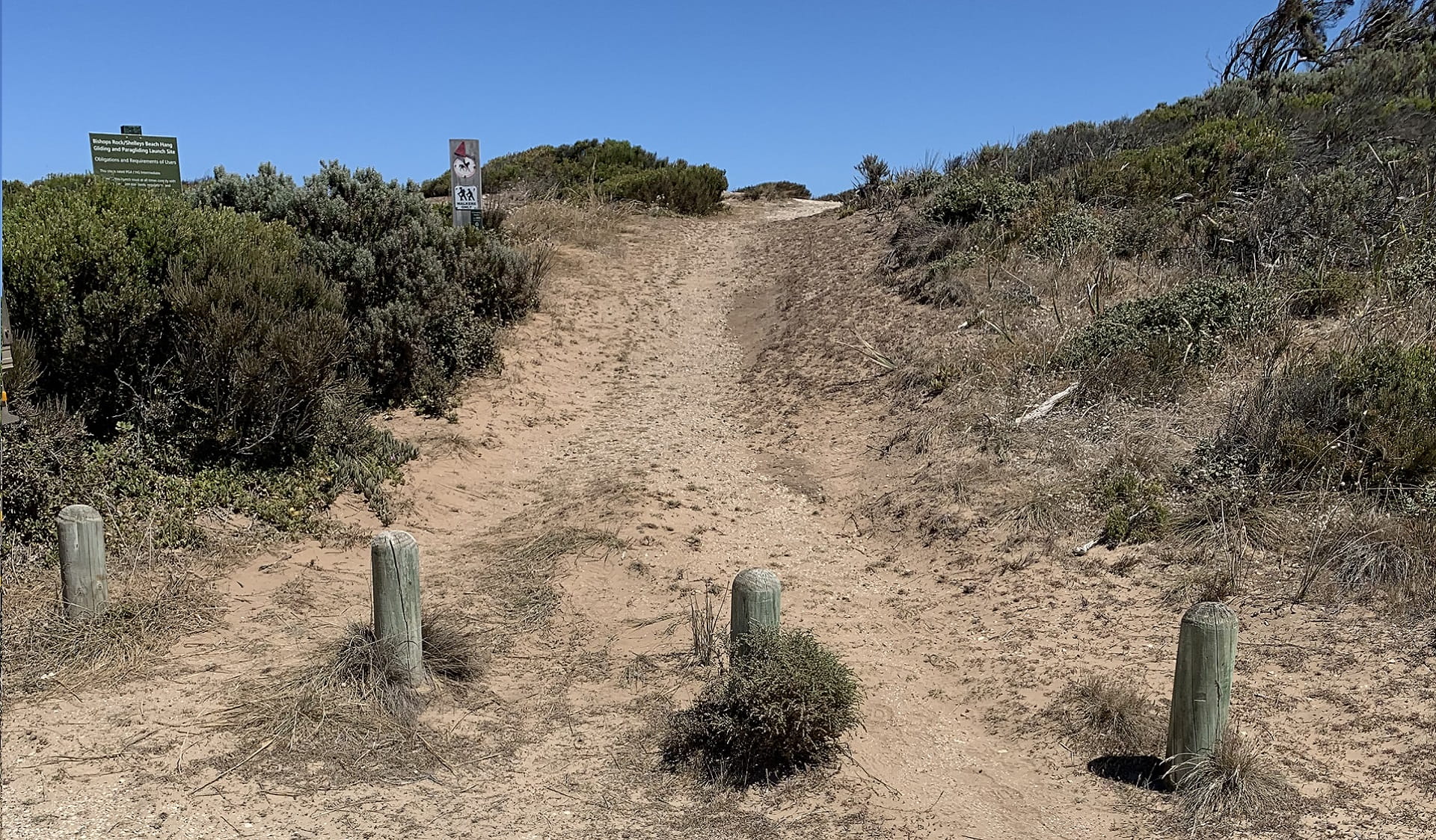Entrance to Bishops Rock prior to stabilisation works and visitor upgrades.