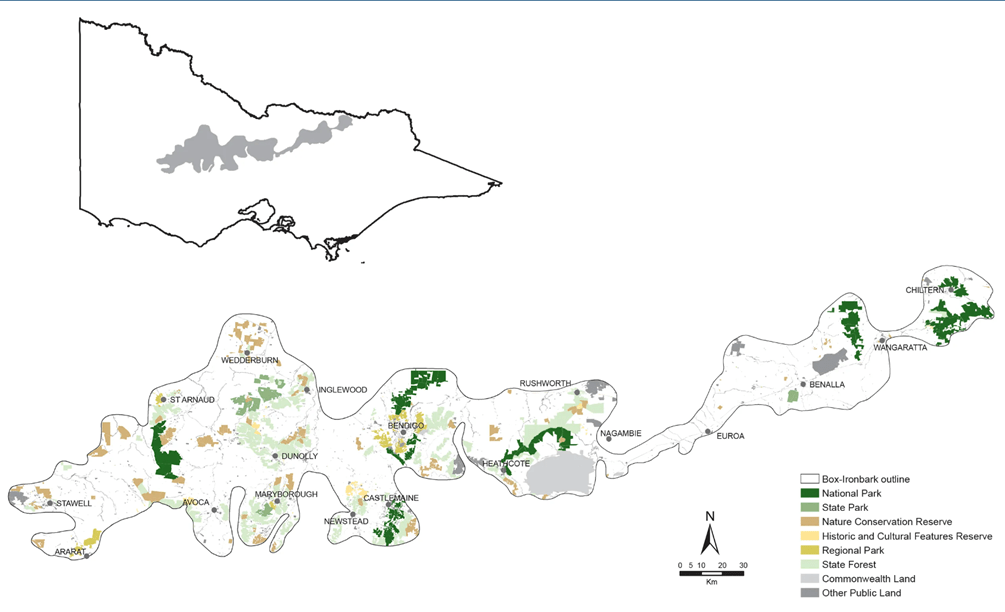 The extent of the box ironbark forests in central Victoria