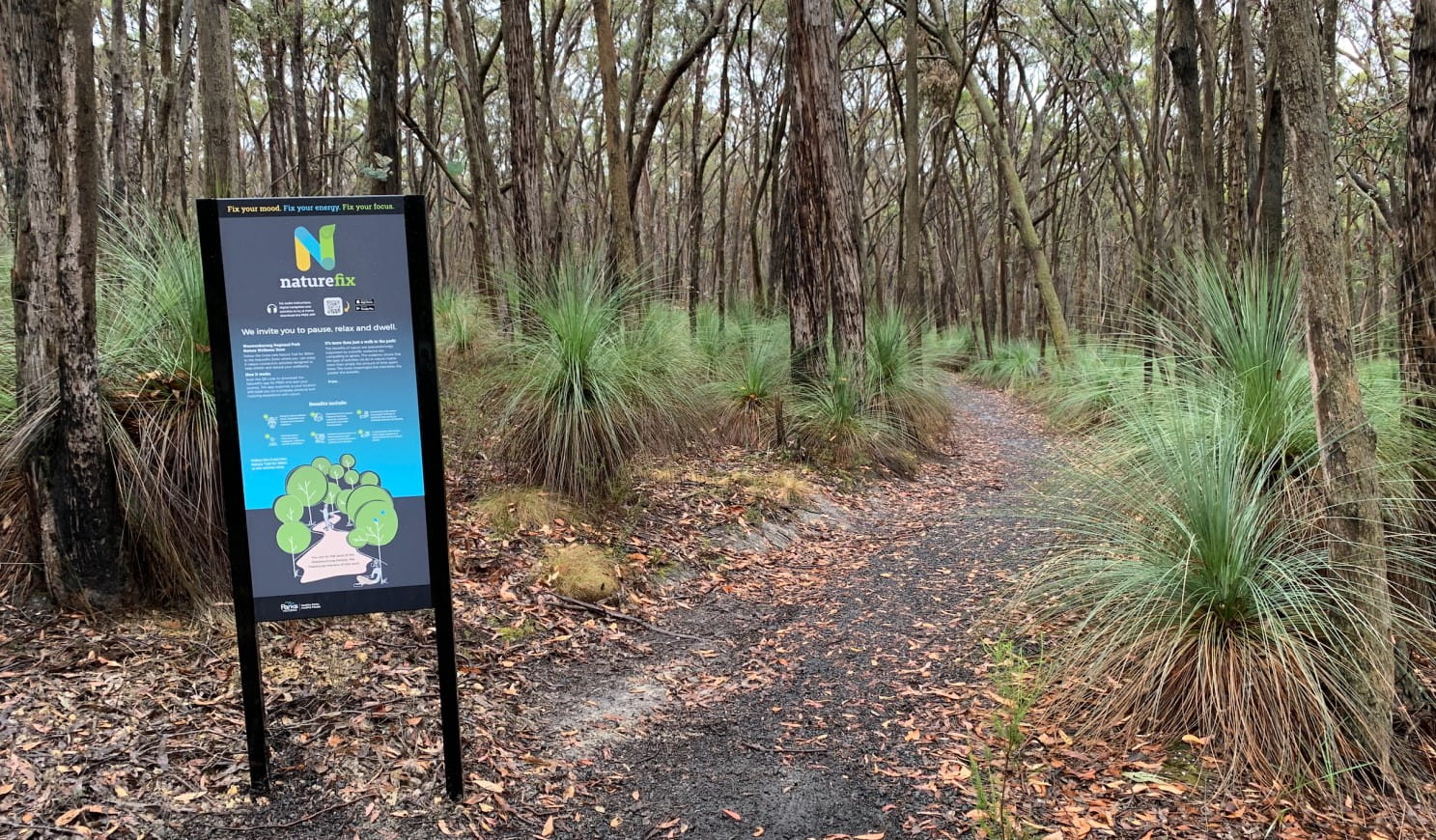 Signage has been installed at Woowookarung Regional Park for the NatureFix Nature Wellness Trail.
