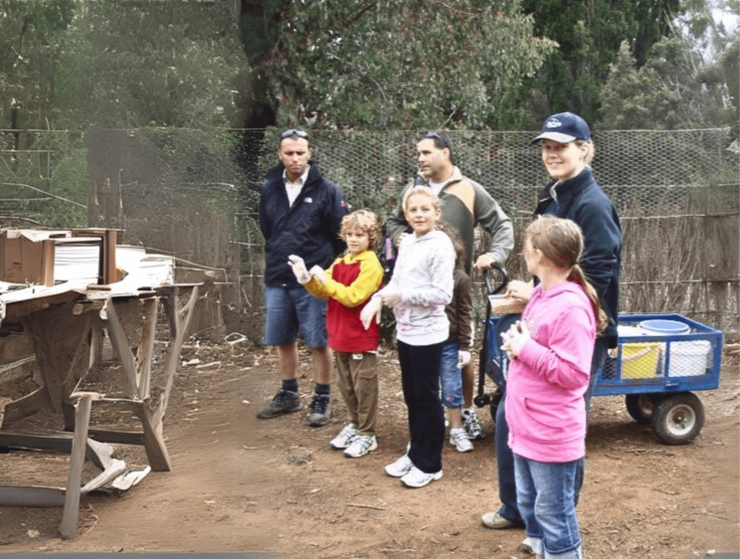 Three kids with Parks Victoria Rangers