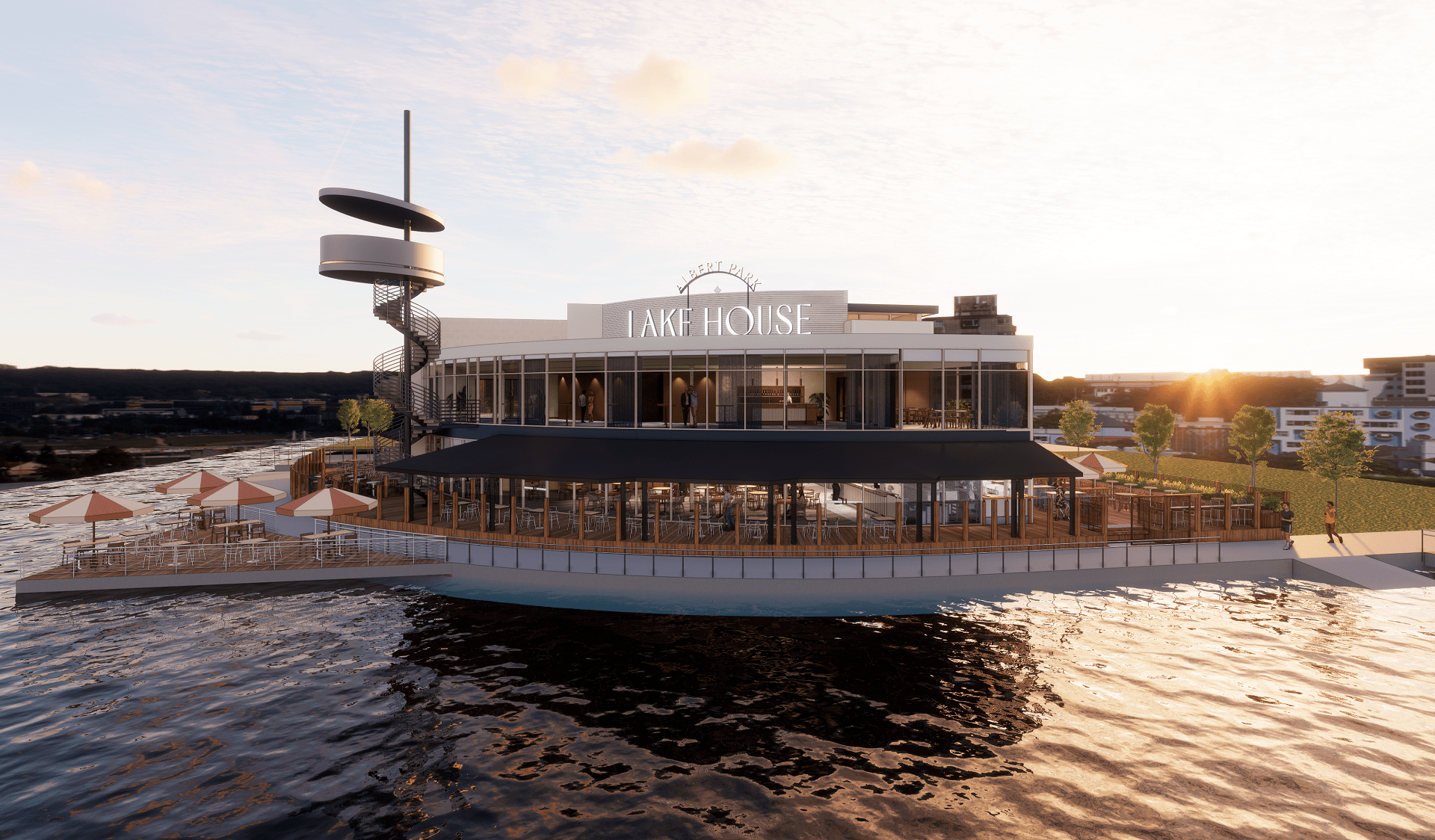 Render of the Albert Park Lake House - Front Facade