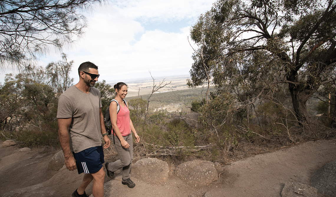 A couple hiking at You Yangs Regional Park