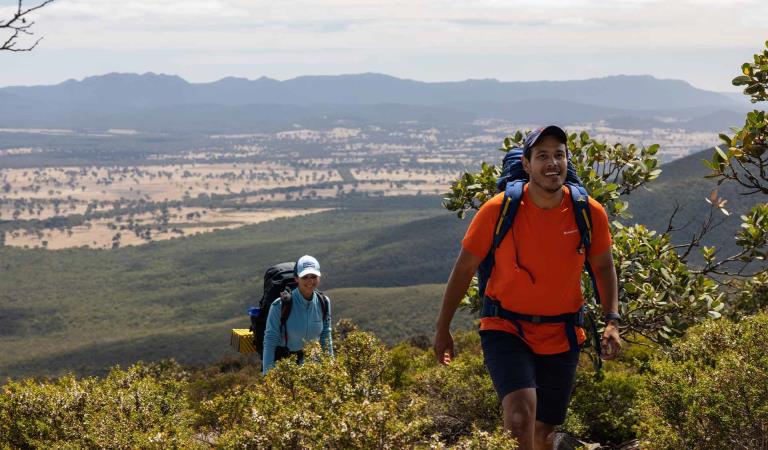 Near the top of Signal Peak with views of Victoria Range in the background