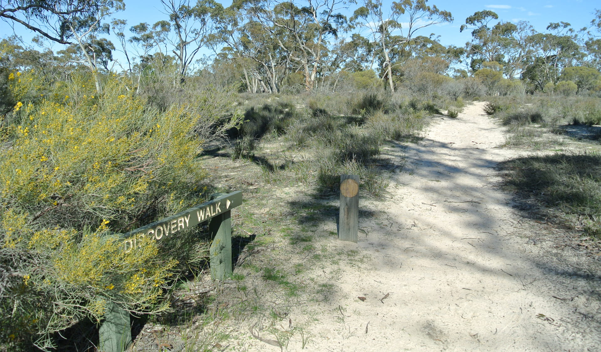 Trail head for the Discovery Walk at Little Desert National Park