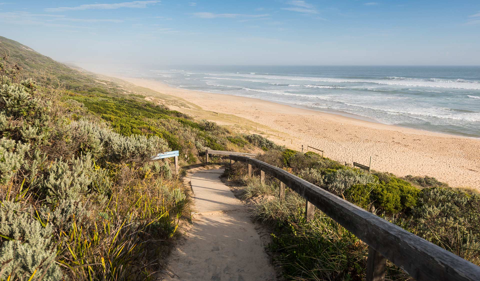 The path down to Portsea Ocean Beach from the lower carpark.
