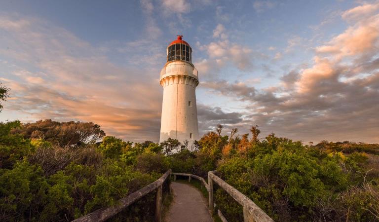 The lighthouse at Cape Schank on the Mornington Peninsula National Park