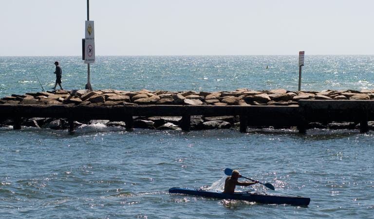 A kayaker on the river at Patterson River