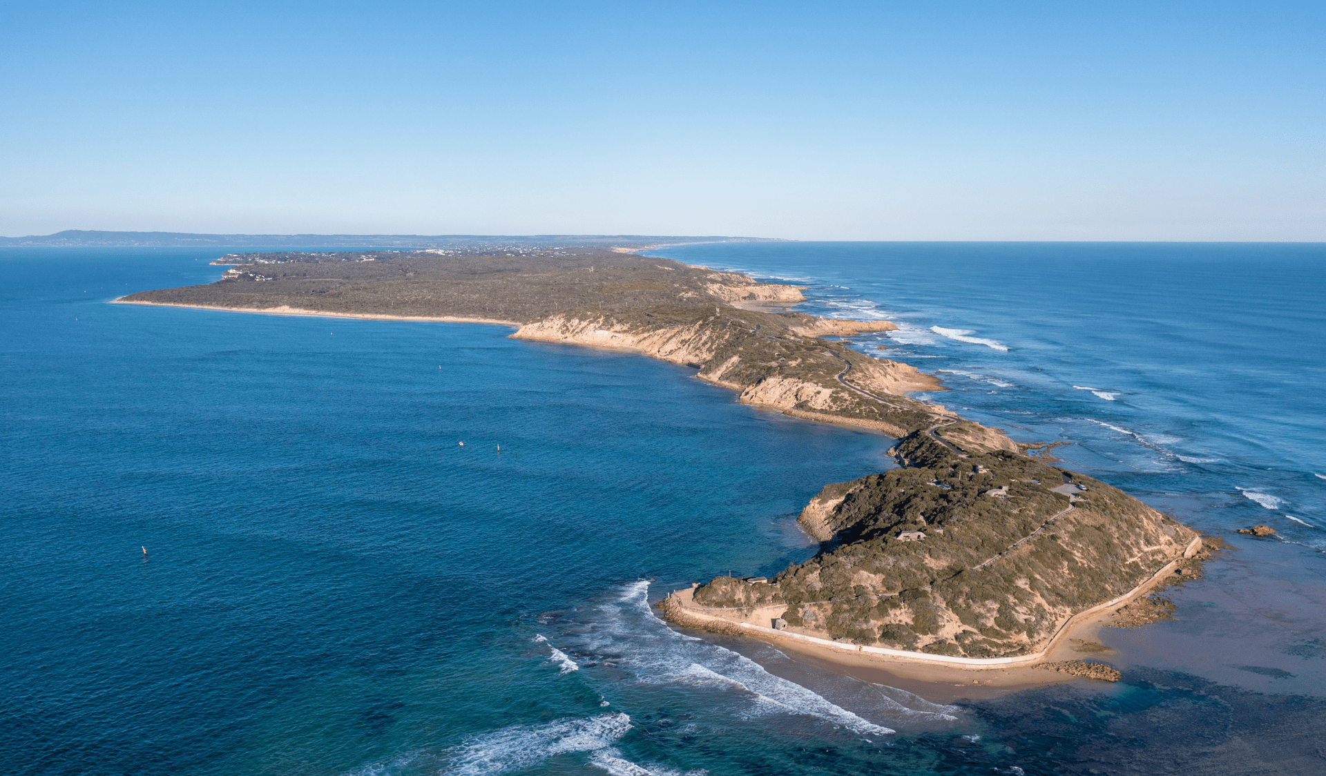 Bird's eye view of Point Nepean National Park.