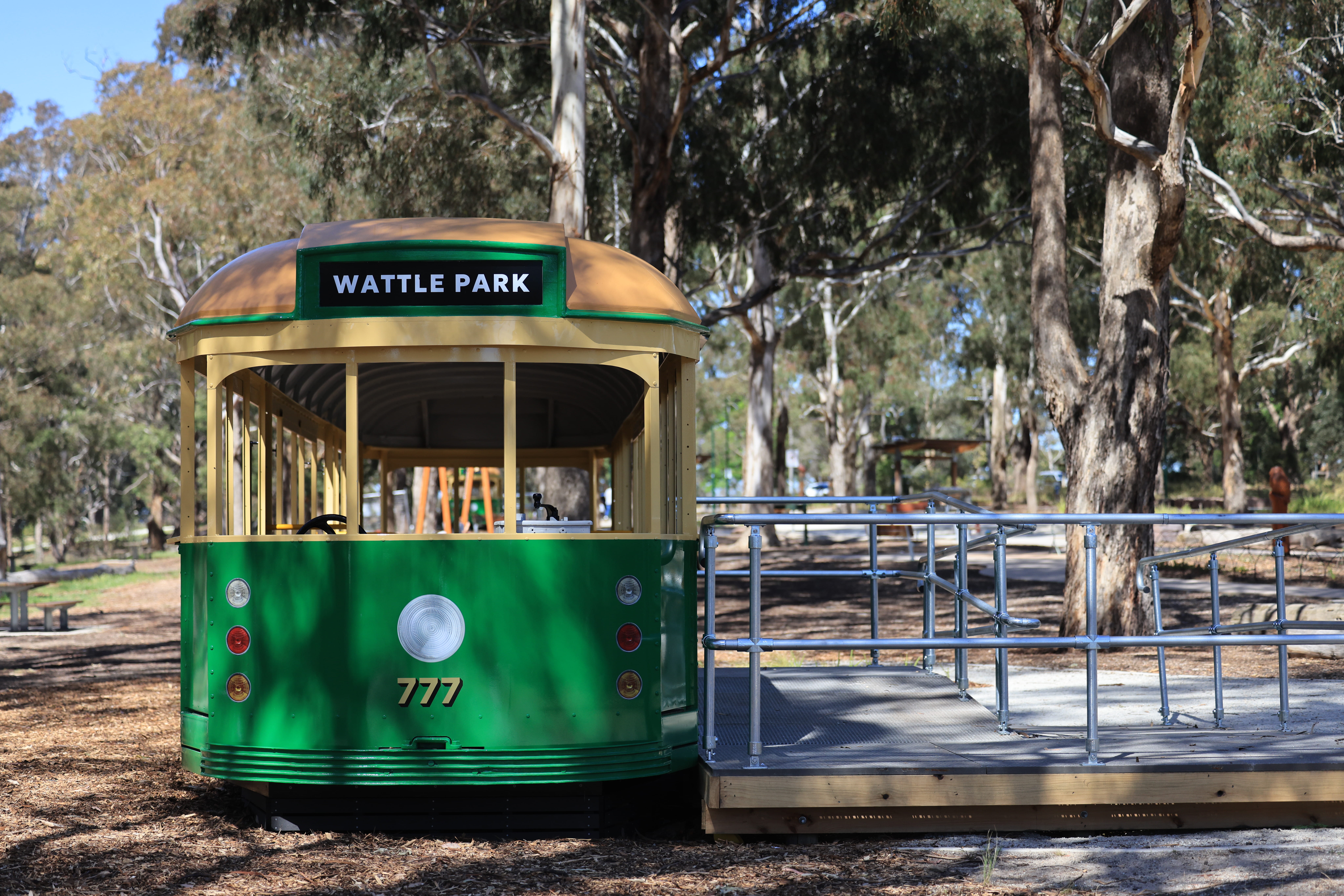 The Wattle Park tram picnic shelters have now been reinstalled and opened to visitors
