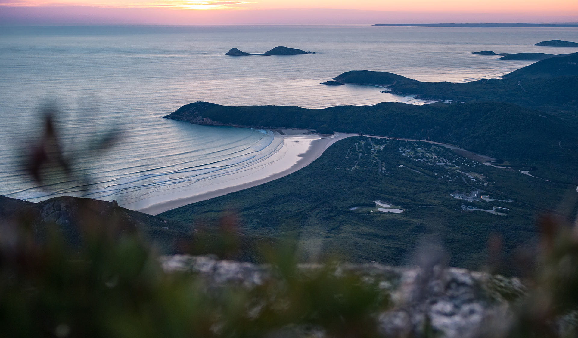 The view from Mt Oberon at Sunset.