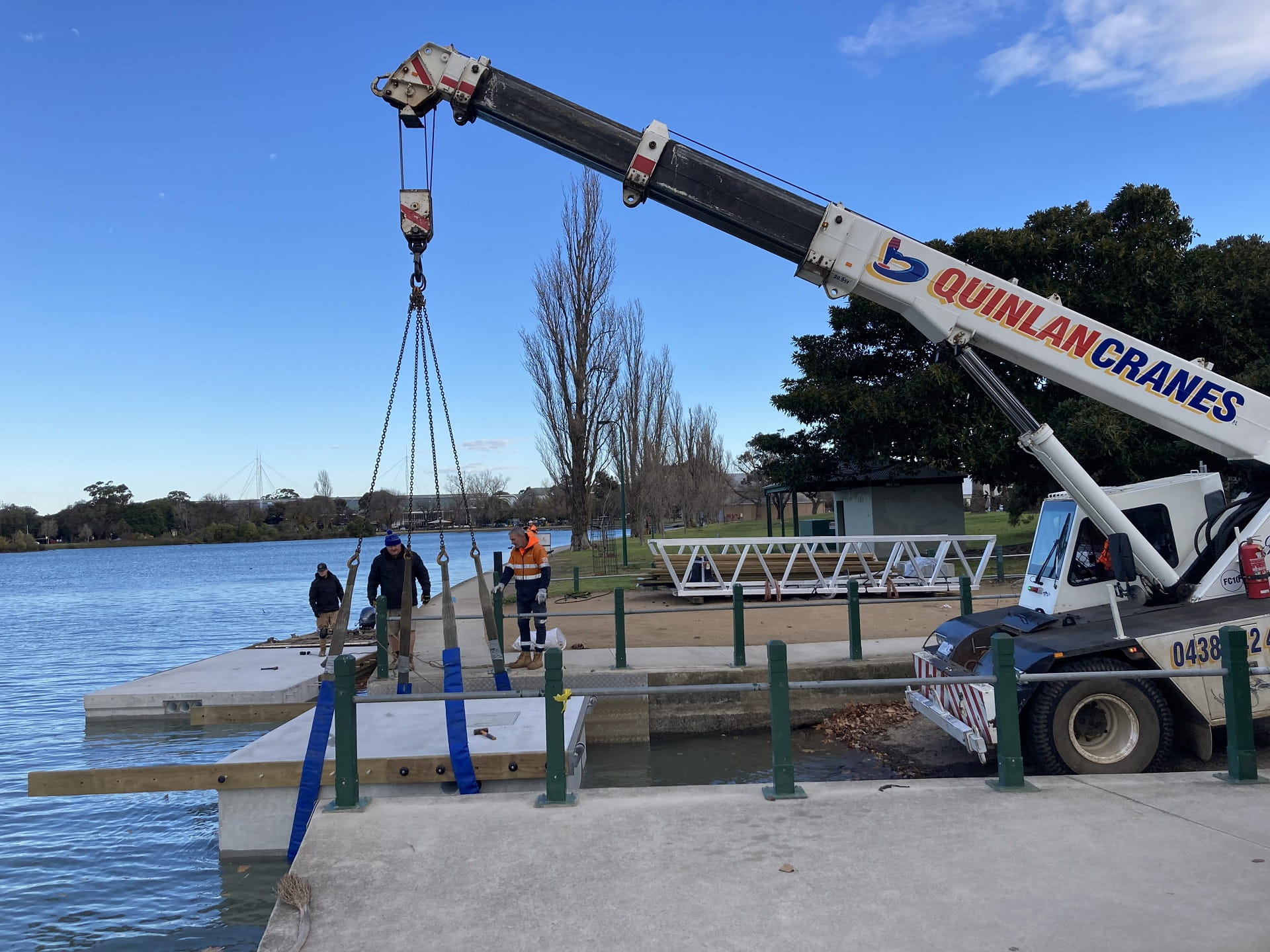 Works for the pontoon upgrades at the Albert Park Sailing Precinct are underway 