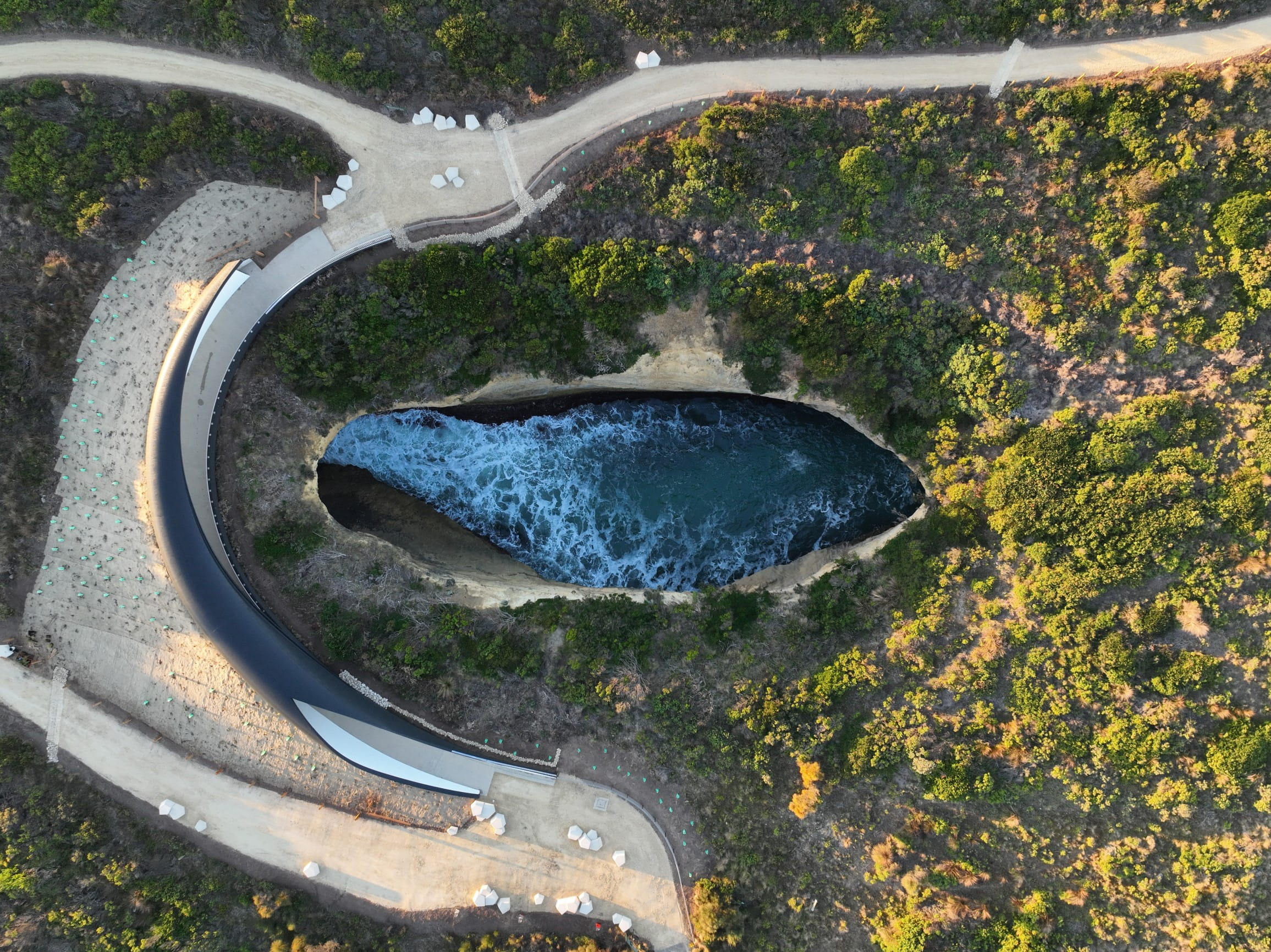 Aerial view of the Blowhole Lookout